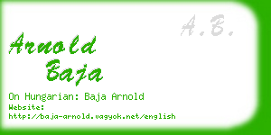 arnold baja business card